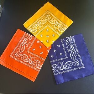 2️⃣ New Colorful Bandana Set - Yellow, Orange, Purple